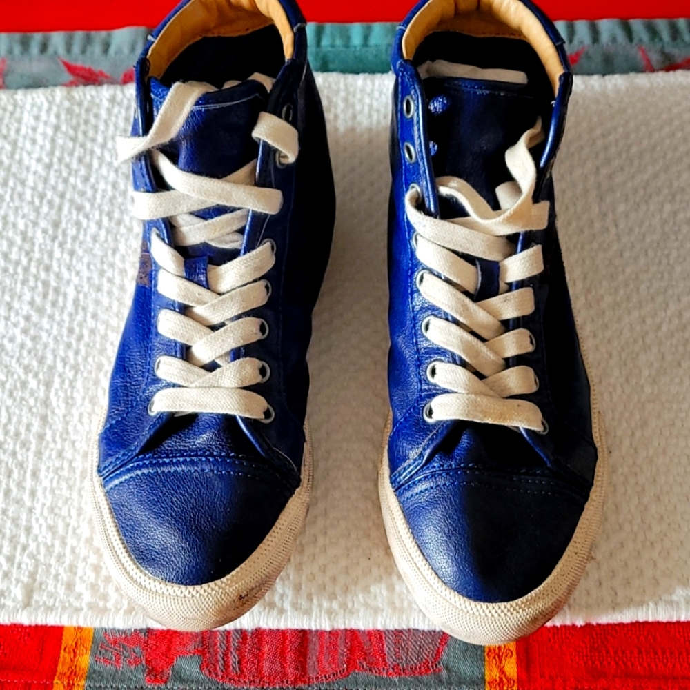 Frye High Top Sneakers Size 8.5 Cobalt Blue